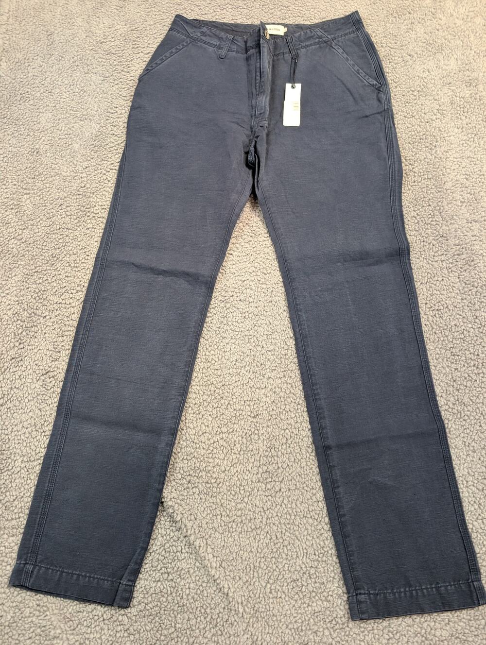 Taylor & Stitch Pants Men's 33 Blue Linen Blend The Morse Pant (1255)